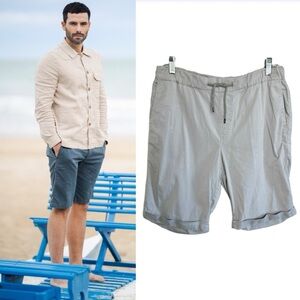 Teleria Zed Golf Shorts Dennis BM Gray Cuffed Elastic Waist Sz 36